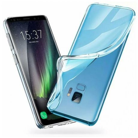 Прозрачный силиконовый чехол для телефона Samsung S9 / Прозрачный чехол на Самсунг Галакси С9 / Ультратонкий Premium силикон с протекцией от прилипания (Прозрачный)
