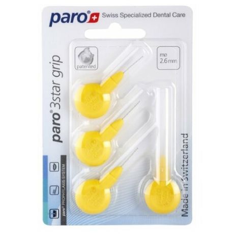 Ершики Paro 3Star-Grip, очень мягкие, Ø 2,6 мм, желтые, 4 шт