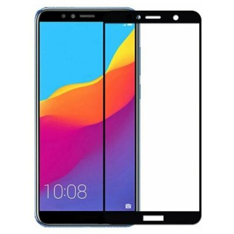Полноэкранное защитное стекло для телефона Huawei Honor 7A, Y5 Prime 2018, Honor 7S, Y5 2018, Y5 lite 2018 Full Glue / Стекло на Хуавей Хонор 7А, У5 Прайм 2018, 7С, У5 2018, У5 Лайт 2018 / Стекло на весь экран / Full Glue от 3D до 21D (черный)