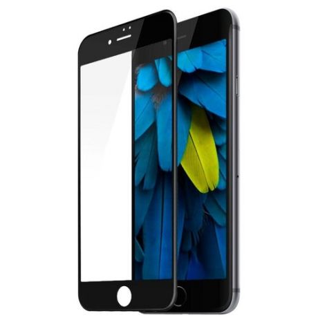 Противоударное защитное стекло 20D для телефона Apple iPhone 7, iPhone 8 и iPhone SE 2020 / Ударопрочное стекло с рамкой и олеофобным покрытием для Эпл Айфон 7, 8 и СЕ 2020 (Черный)
