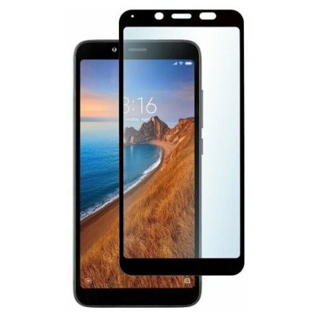 Полноэкранное защитное стекло для телефона Xiaomi Redmi 6, 6A, 7A и Huawei Y5 Lite / Стекло на Ксиоми, Сяоми Редми 7A и Хуавей Y5 Лайт / Стекло на весь экран / Full Glue от 3D до 21D (черный)