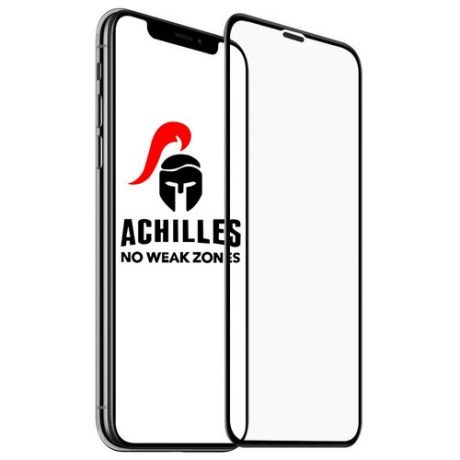 Premium защитное стекло для Apple iPhone X, iPhone XS и 11 Pro Achilles 5D с защитной сеткой на динамике / Премиум защитное стекло для Эпл Айфон Х, Хс и 11 Про (черный)