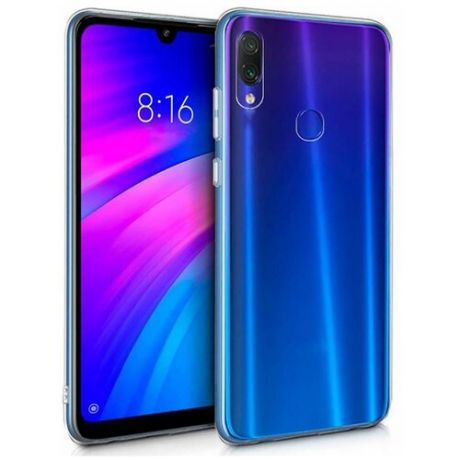 Прозрачный силиконовый чехол для телефона Xiaomi Redmi 7 / Прозрачный чехол на Ксиоми, Сяоми Редми 7 / Ультратонкий Premium силикон с протекцией от прилипания (Прозрачный)