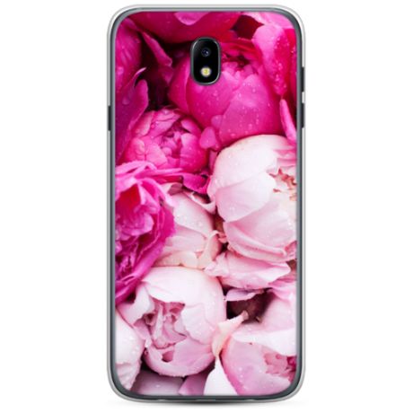 Силиконовый чехол Пионы розово-белые на Samsung Galaxy J5 2017 / Самсунг J5 2017