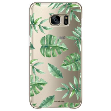 Силиконовый чехол Нарисованные пальмовые листья на Samsung Galaxy S6 edge / Самсунг S6 edge