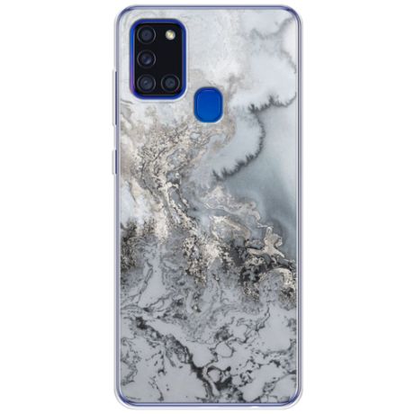 Силиконовый чехол Морозная лавина серая на Samsung Galaxy A21s / Самсунг A21s