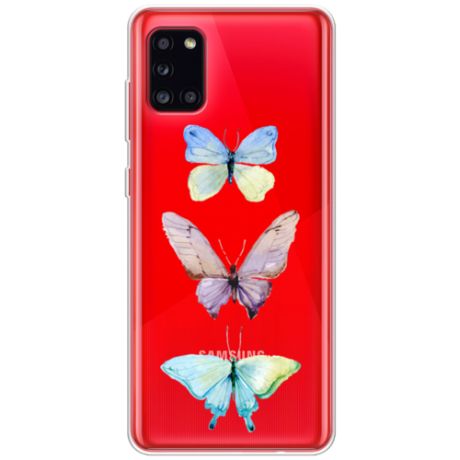 Силиконовый чехол Акварельные бабочки на Samsung Galaxy A31 / Самсунг А31