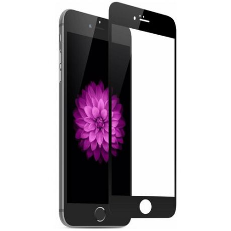 Полноэкранное защитное стекло для телефона Apple iPhone 6 и iPhone 6S / Ударопрочное стекло на смартфон Эпл Айфон 6 и Айфон 6С / Закаленное стекло с олеофобным покрытием на весь экран / Full Glue Premium Glass от 3D до 21D (Черный)