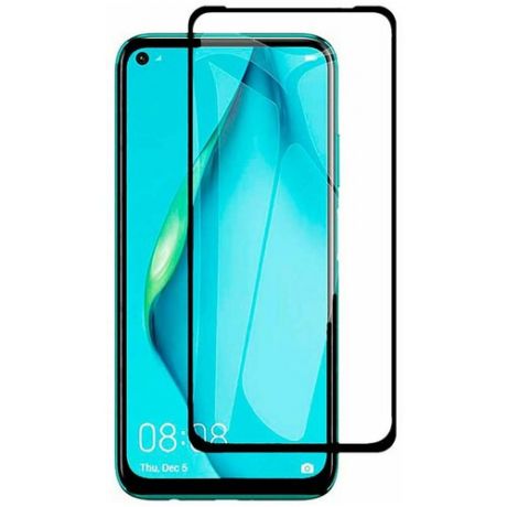 Полноэкранное защитное стекло для телефона Huawei Honor 30S, P40 Lite 5G, Nova 7SE / Стекло на Хуавей, Хонор 30С, П40 Лайт 5 Джи и Нова 7СЕ / Стекло на весь экран / Full Glue от 3D до 21D (черный)