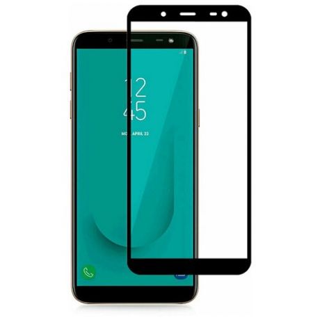 Полноэкранное защитное стекло для телефона Samsung Galaxy J6 2018 г. / Стекло на Самсунг Галакси джи 6 2018 г. / Стекло на весь экран / Full Glue от 3D до 21D (черный)