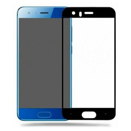 Полноэкранное защитное стекло для телефона Huawei Honor 9 / Стекло на Хуавей Хонор 9 / Стекло на весь экран / Full Glue от 3D до 21D (черный)