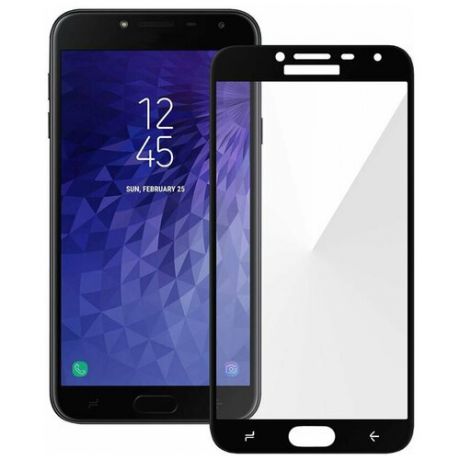 Полноэкранное защитное стекло для телефона Samsung Galaxy J4 2018 г. и J400F / Стекло на Самсунг Галакси Джи 4 2018 г. и Джей 400 Ф/ Стекло на весь экран / Full Glue от 3D до 21D (черный)