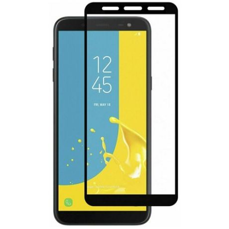 Полноэкранное защитное стекло для телефона Samsung Galaxy J8 2018 г. и A6 Plus 2018 г. / Стекло на Самсунг Галакси Джи 8 и А6 2018 г. / Стекло на весь экран / Full Glue от 3D до 21D (черный)