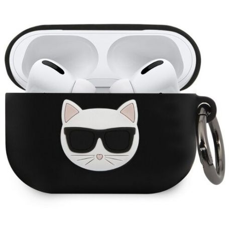 Чехол Lagerfeld для Airpods Pro Choupette silicone case with ring black