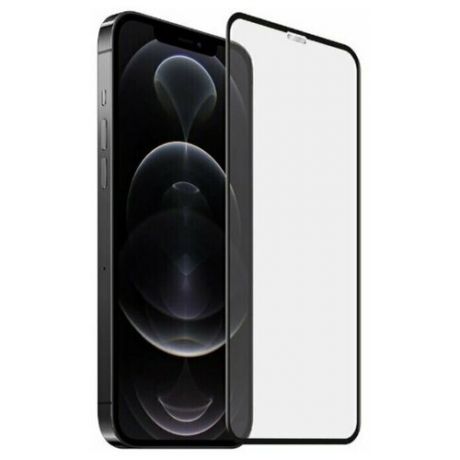 Полноэкранное защитное стекло для телефона Apple iPhone 12 Pro Max / Стекло на Эпл Айфон 12 Про Макс / Стекло на весь экран / Full Glue от 3D до 21D (черный)