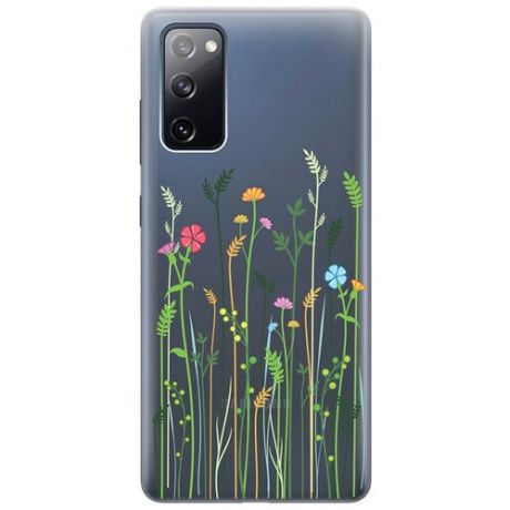 Ультратонкий силиконовый чехол-накладка ClearView 3D для Samsung Galaxy S20 FE с принтом "Flowers & Fern"