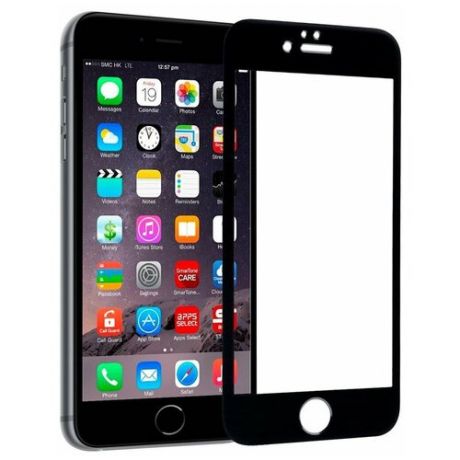 Полноэкранное защитное стекло для телефона Apple iPhone 6 Plus и 6S Plus / Стекло на смартфон Эпл Айфон 6 Плюс и Айфон 6С Плюс / Стекло на весь экран / Full Glue от 3D до 21D (черный)