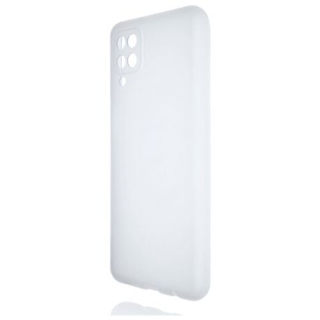 Силиконовый матовый полупрозрачный чехол для Samsung Galaxy A12 белый