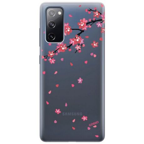 Ультратонкий силиконовый чехол-накладка ClearView для Samsung Galaxy S20 FE с 3D принтом "Sakura"