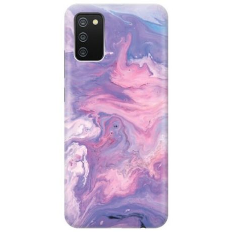 Ультратонкий силиконовый чехол-накладка для Samsung Galaxy A02s с принтом "Purple Marble"