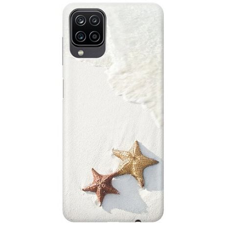 Ультратонкий силиконовый чехол-накладка для Samsung Galaxy A12 с принтом "Две морские звезды"