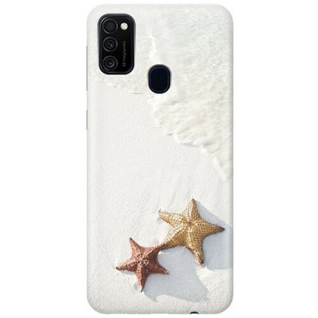 Ультратонкий силиконовый чехол-накладка для Samsung Galaxy M21 / M30s с принтом "Две морские звезды"