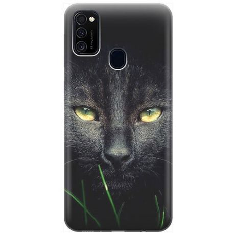 Ультратонкий силиконовый чехол-накладка для Samsung Galaxy M21 / M30s с принтом "Кошка в темноте"