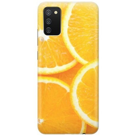 Ультратонкий силиконовый чехол-накладка для Samsung Galaxy A02s с принтом "Апельсины"