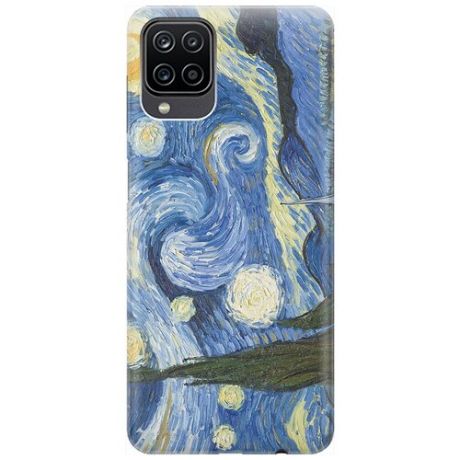 Ультратонкий силиконовый чехол-накладка для Samsung Galaxy A12 с принтом "Звездная ночь"