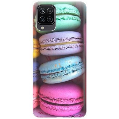 Ультратонкий силиконовый чехол-накладка для Samsung Galaxy A12 с принтом "Макаруны"