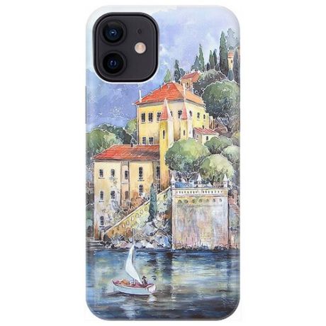 Ультратонкий силиконовый чехол-накладка для Apple iPhone 12 / 12 Pro с принтом "Город у моря"