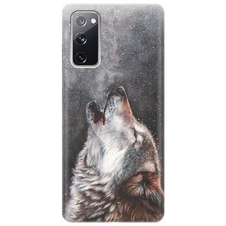 Ультратонкий силиконовый чехол-накладка для Samsung Galaxy S20 FE с принтом "Морозный волк"