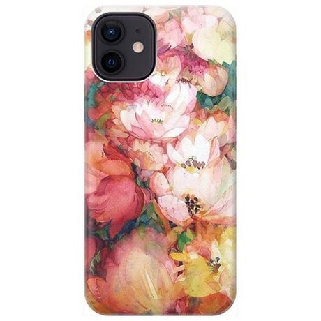 Ультратонкий силиконовый чехол-накладка для Apple iPhone 12 / 12 Pro с принтом "Яркие цветы"