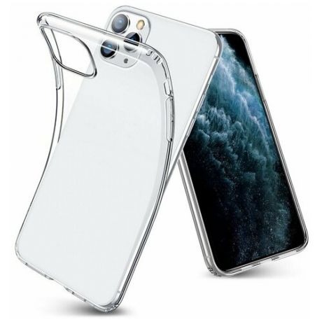 Ультратонкий силиконовый чехол для телефона Apple iPhone 11 Pro / Прозрачный защитный чехол для смартфона Эпл Айфон 11 Про / Premium силикон накладка с протекцией от прилипания / Ультратонкий Премиум силикон (Черный)