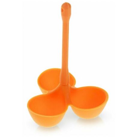 Погружная яйцеварка на три яйца, силиконовая, оранжевый, 12,5х8 см, Kitchen Angel KA-SLEGG1-19