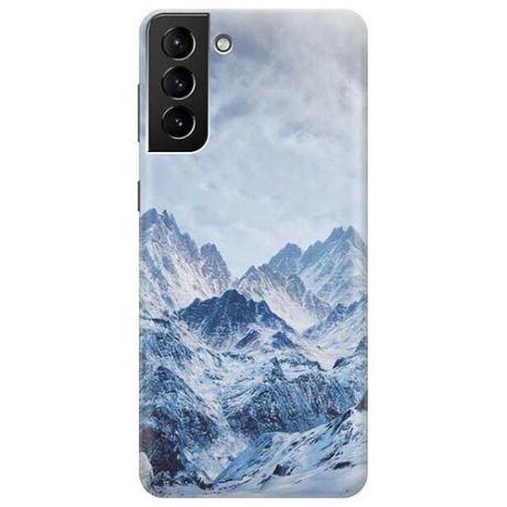 Ультратонкий силиконовый чехол-накладка для Samsung Galaxy S21 Plus с принтом "Снежные горы"