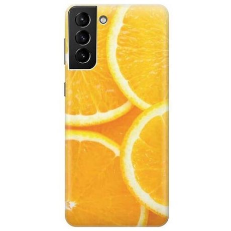Ультратонкий силиконовый чехол-накладка для Samsung Galaxy S21 Plus с принтом "Апельсины"