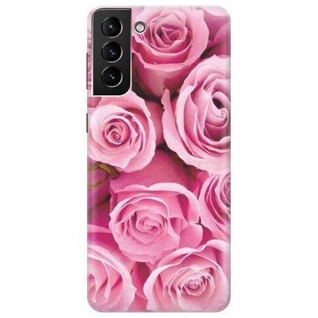 Ультратонкий силиконовый чехол-накладка для Samsung Galaxy S21 Plus с принтом "Букет роз"