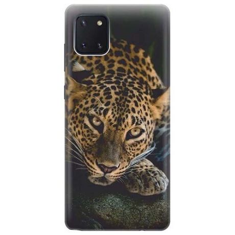 Ультратонкий силиконовый чехол-накладка для Samsung Galaxy Note 10 Lite / A81 с принтом "Загадочный леопард"
