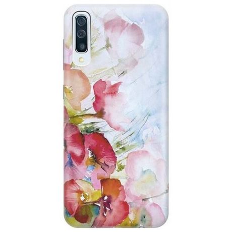 Ультратонкий силиконовый чехол-накладка для Samsung Galaxy A50 / A50s / A30s с принтом "Акварельные цветы"