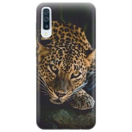Ультратонкий силиконовый чехол-накладка для Samsung Galaxy A50 / A50s / A30s с принтом "Загадочный леопард"