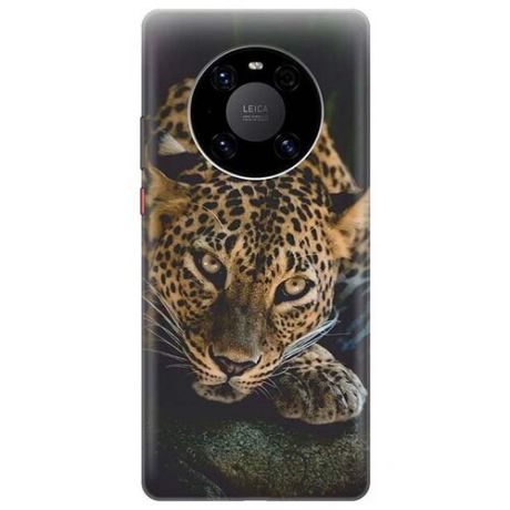 Ультратонкий силиконовый чехол-накладка для Huawei Mate 40 Pro с принтом "Загадочный леопард"