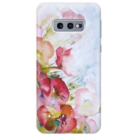 Ультратонкий силиконовый чехол-накладка для Samsung Galaxy S10e с принтом "Акварельные цветы"
