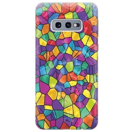 Ультратонкий силиконовый чехол-накладка для Samsung Galaxy S10e с принтом "Яркая мозаика"