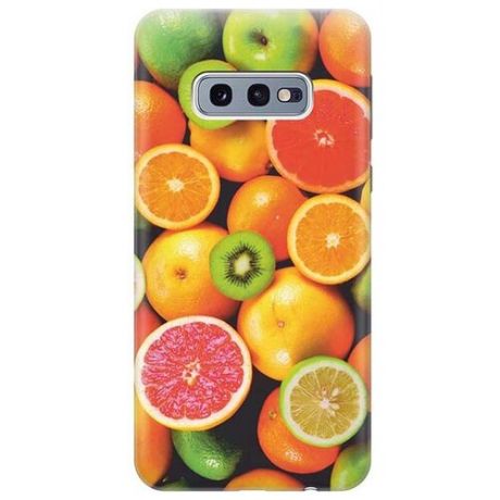 Ультратонкий силиконовый чехол-накладка для Samsung Galaxy S10e с принтом "Сочные фрукты"