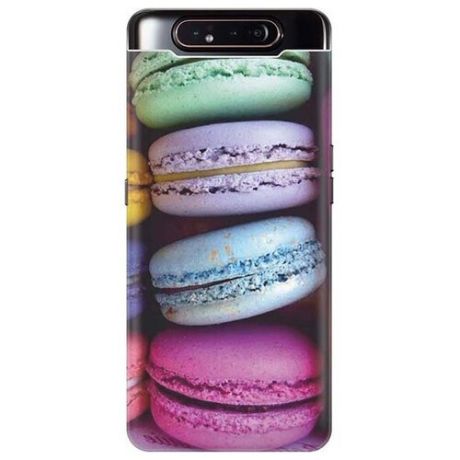 Ультратонкий силиконовый чехол-накладка для Samsung Galaxy A80 с принтом "Макаруны"