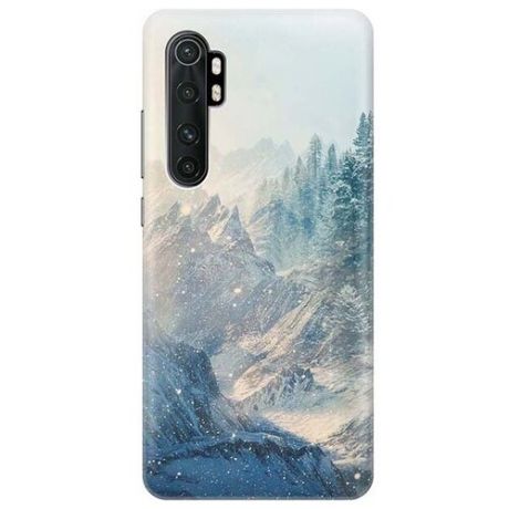 Ультратонкий силиконовый чехол-накладка для Xiaomi Mi Note 10 Lite с принтом "Снежные горы и лес"