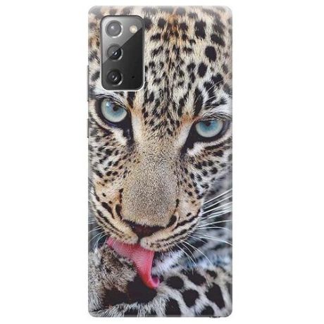 Ультратонкий силиконовый чехол-накладка для Samsung Galaxy Note 20 с принтом "Леопард"