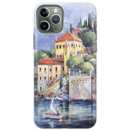 Ультратонкий силиконовый чехол-накладка для Apple iPhone 11 Pro с принтом "Город у моря"