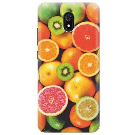 Ультратонкий силиконовый чехол-накладка для Xiaomi Redmi 8A с принтом "Сочные фрукты"